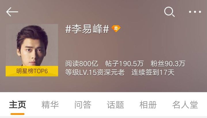 [李易峰][新闻]170829 李易峰超话阅读量破800亿 "易"