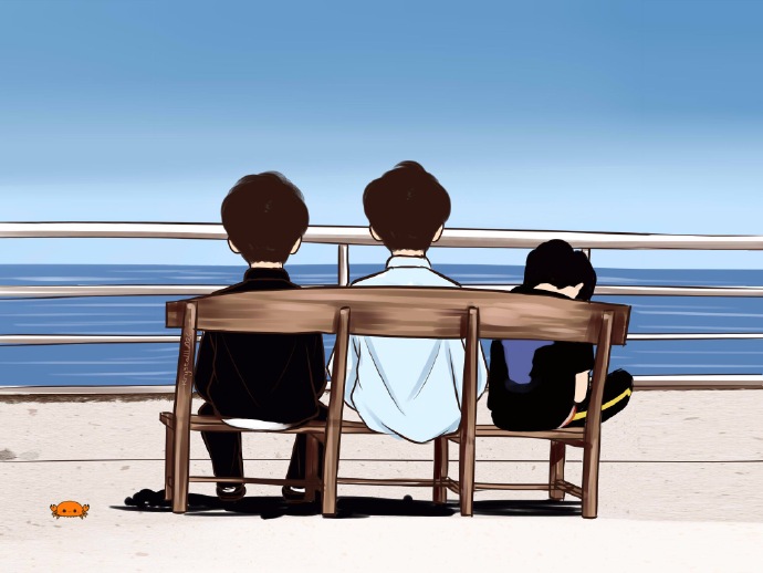 [tfboys][分享]190401 啵啵"合体"同框看海,排排坐现熟悉的背影