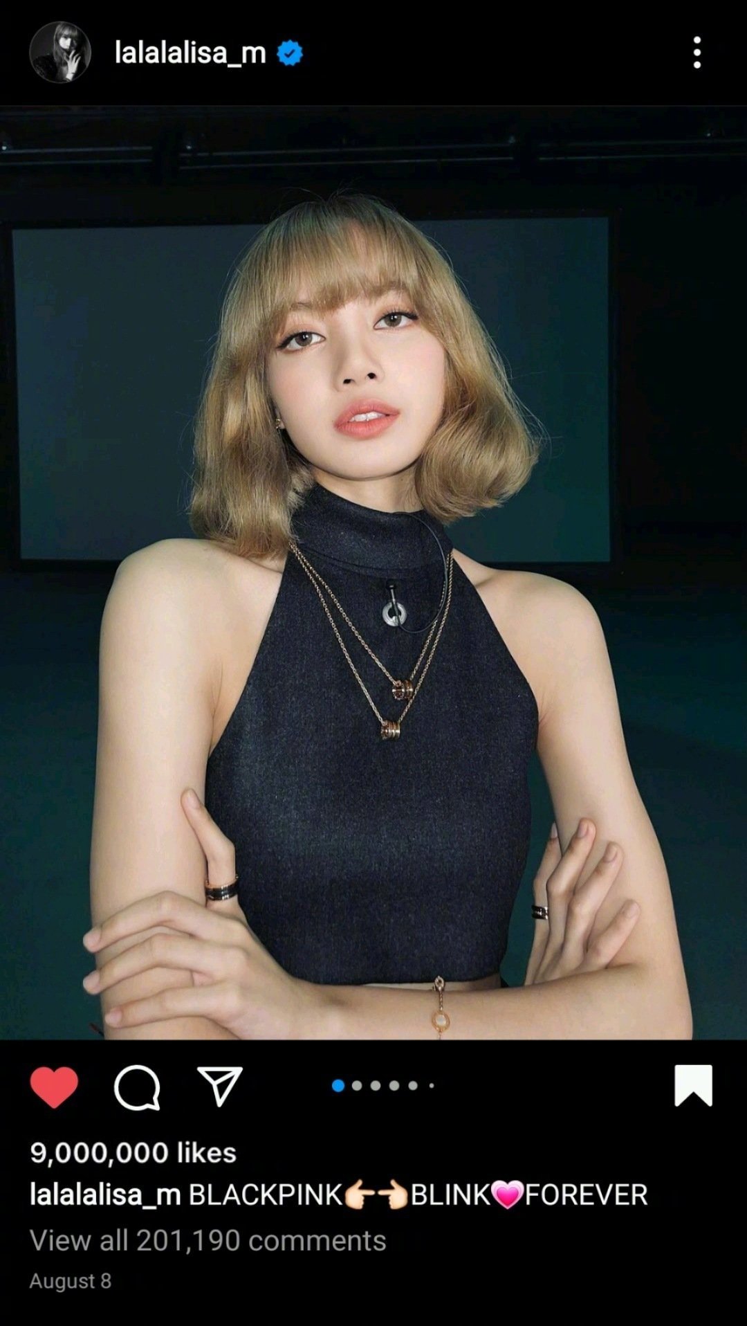 [blackpink][分享]210824 lisa ins帖子点赞突破900万