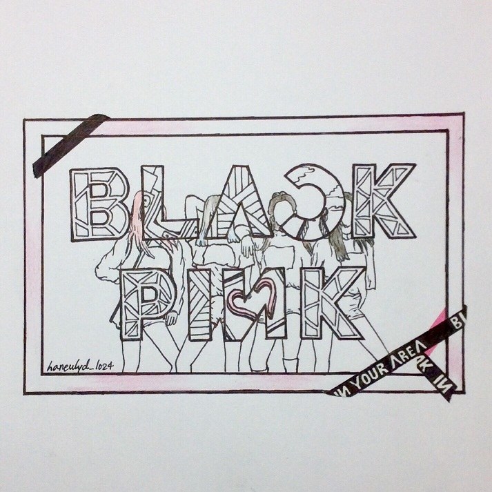 blackpink字母卡通手绘图片